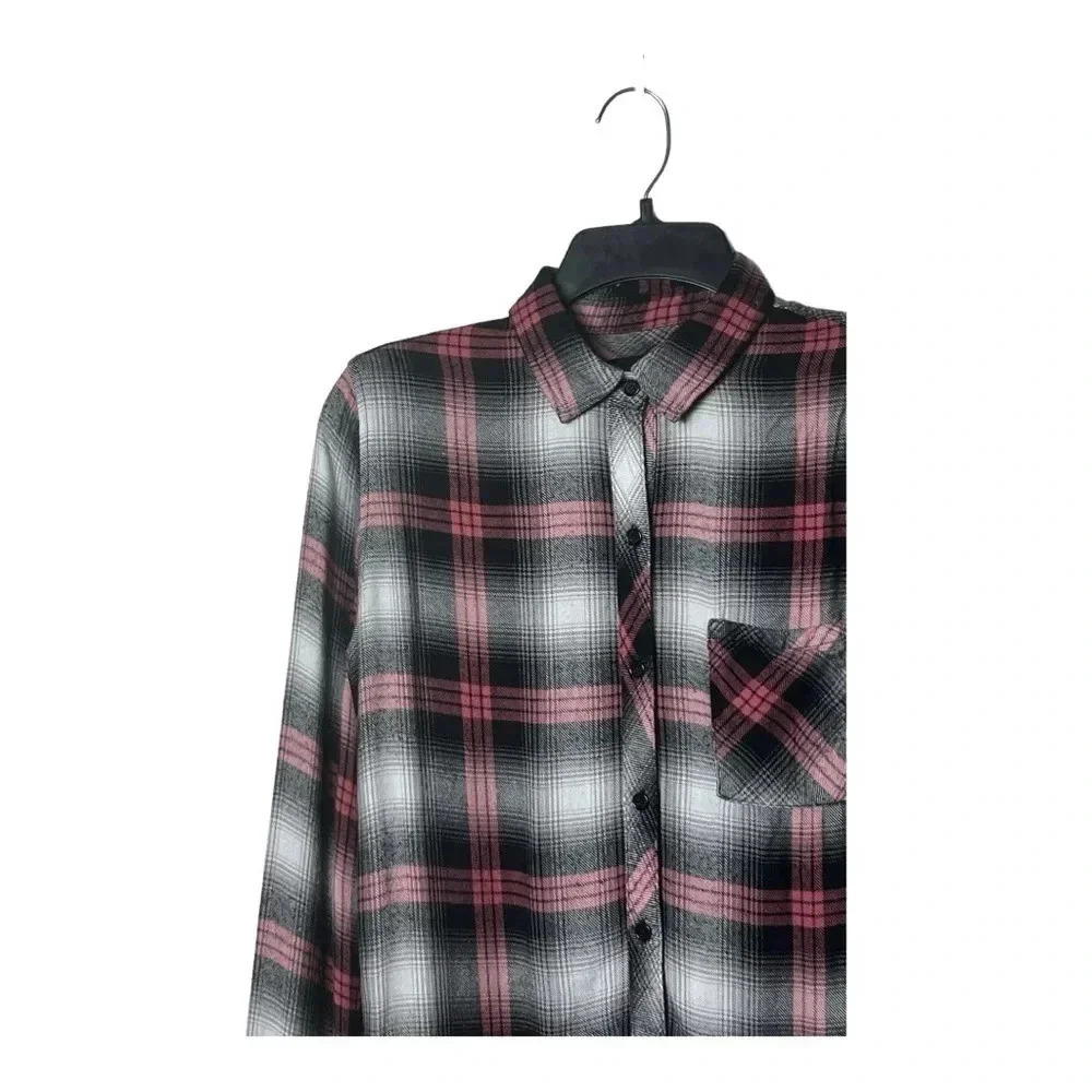 1498. RAILS HUNTER LONG SLEEVE‎ BUTTON UP TOP SIZE XSMALL PINK/BROWN/WHITE - Picture 5 of 11